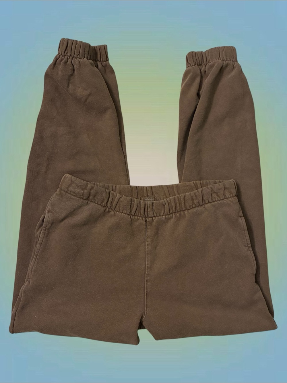 Brandy Melville Brown Elastic-Waist Track Pants